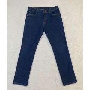 Robe di Kappa Mens Dark Wash Denim Jeans Size 34 Button Fly Slim Straight Leg